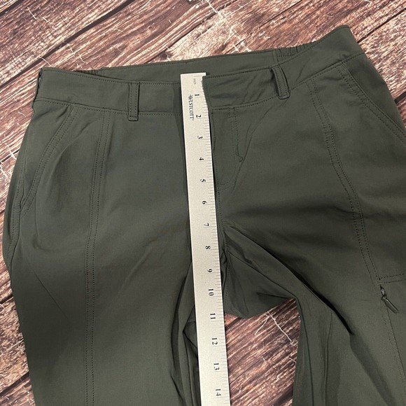 Athleta Palisades Ankle Pants Women Army Green Nylon Tapered Leg Size 6 (30X26) - Picture 12 of 13